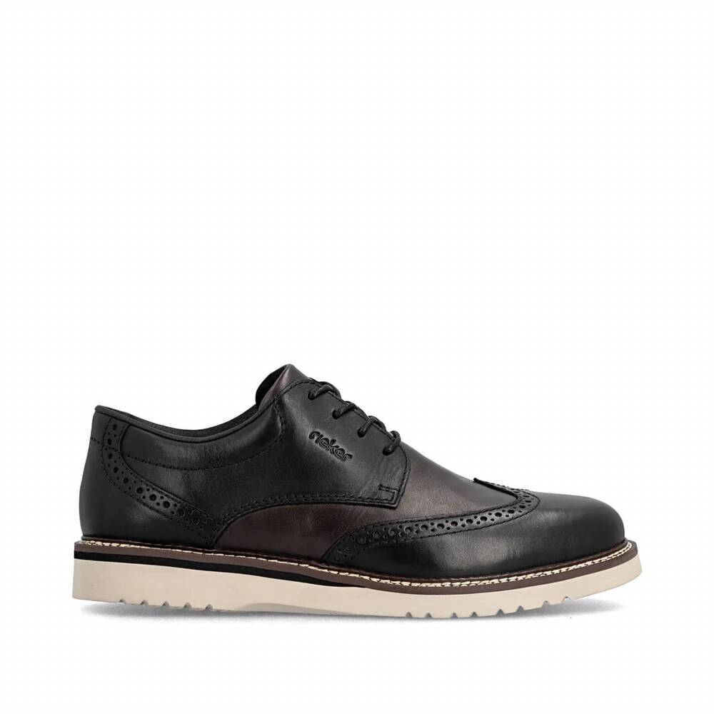 NEW RIEKER men's alan 04 wide shoes in nero/blei